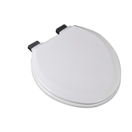 Plumbing Technologies Plumbing Technologies 1F1R7-00 Slow Close Premium Round Molded Wood Toilet Seat; White 1F1R7-00